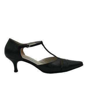 Ferragamo Leather D'Orsay T Ankle Strap Kitten Heel Pointy Toe Pump Size 7.5